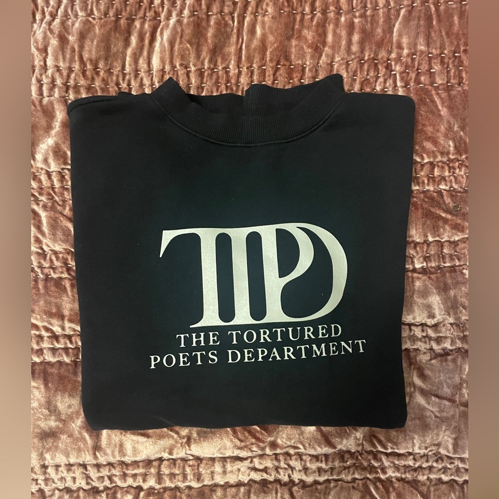 Authentic Taylor Swift Tortured Poets Department Sweatshirt Black Medium